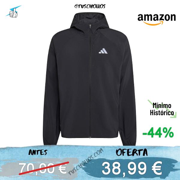 adidas Hombre Adi365 Running Essentials Coat, Carbon, M