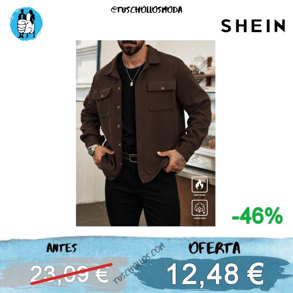 Manfinity Homme Abrigo corto de punto marrón de manga larga casual para hombre, otoño invierno, estilo Old Money