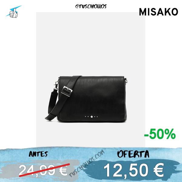 Nesqui bolso bandolera con solapa y detalles metálicos ED.