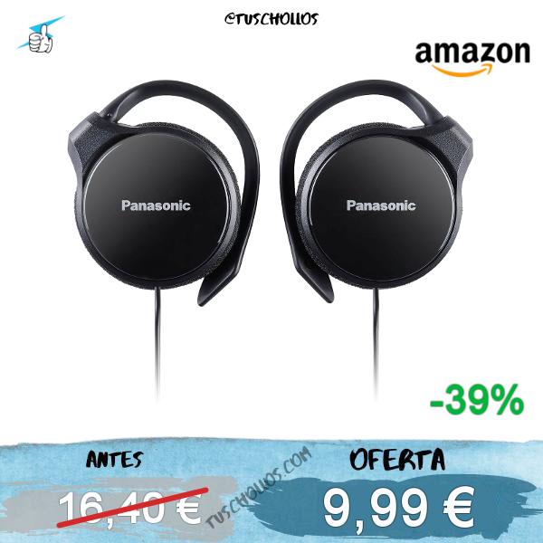 Panasonic RP-HS46E-K Slim Auriculares Tipo Clip con Cable, Compactos Plegables, Diseño Ultradelgado, Clavija 3,5 mm, 32 Ohmio, Negro, talla única