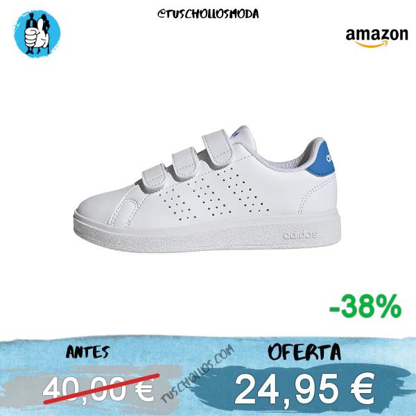 adidas Unisex niños Advantage Base 2.0 Children Shoes, FTWR White/FTWR White/Lucid Ray Blue, 30 EU