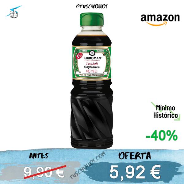 Kikkoman Salsa de Soja baja en sal. 480 ml, 1 unidad, 20.5 cm x 6.5 cm x 6.2 cm
