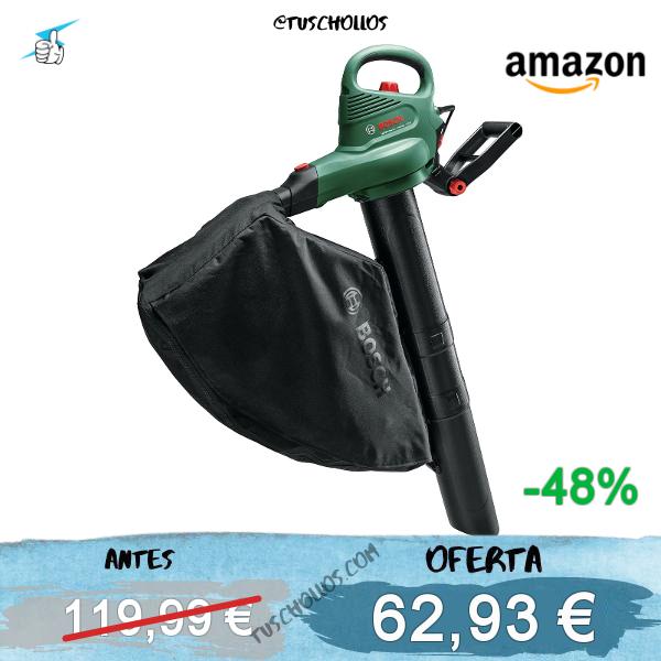 Bosch aspirador y soplador de hojas eléctrico UniversalGardenTidy 2300 (2300 W, bolsa colectora de 45 l, velocidad variable, para soplar, aspirar y triturar las hojas, en caja), Soplador/Aspirador Jardín 2300 W