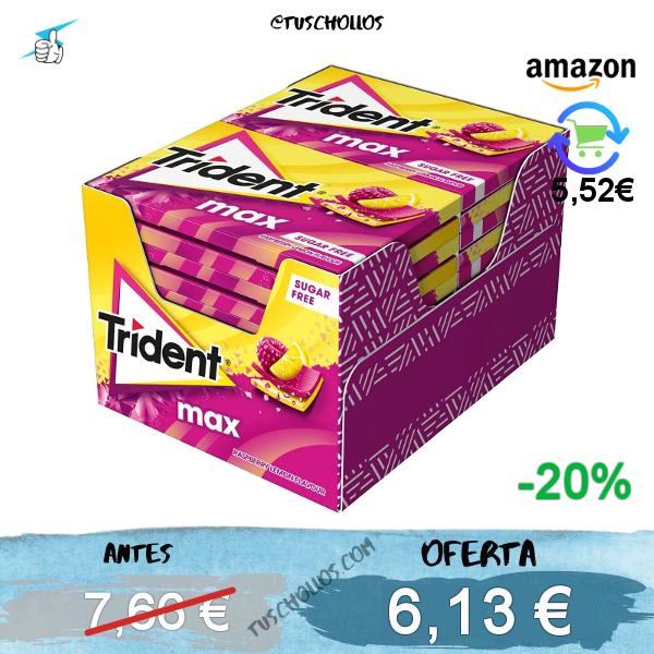 TRIDENT Chicles Sabor Frambuesa y Limón Sin Azúcar, Pack 12 uds X 27g, 12 unidad (Paquete de 12)