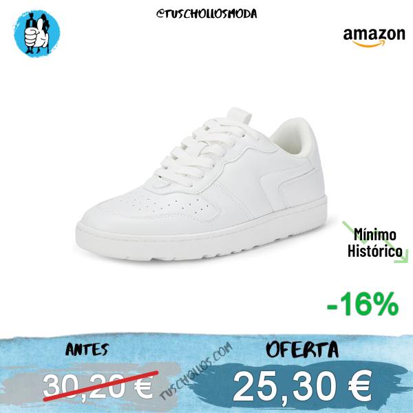 Amazon Essentials Zapatillas Deportivas de Corte Bajo Mujer, Blanco