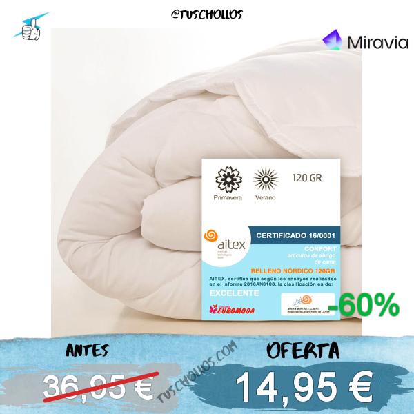 NATURALS - Relleno Nórdico Microfibra - Cuatro Gramajes Disponibles 120 Gramos con Tacto Pluma -