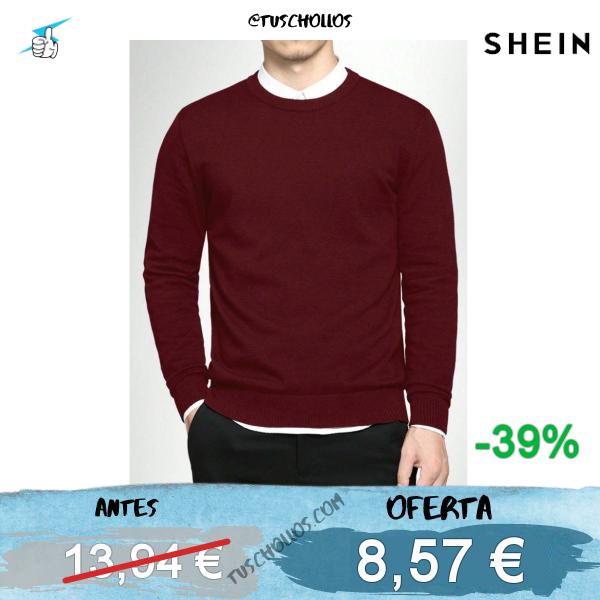 Manfinity Homme Jersey de cuello redondo de unicolor casual para hombre, de manga larga, para otoño/invierno
