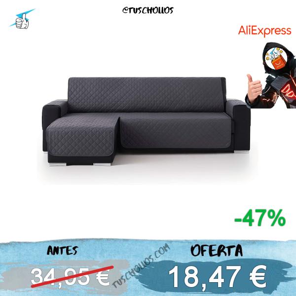 Vivid Torral - Funda Cubre Sofá Chaise Longue Acolchado Reversible Antiácaros Protector Manchas Rombos (Para Brazo derecho y Izquierdo) Válido Hasta 300 cm De Ancho De Brazo A Brazo