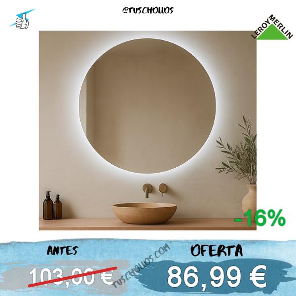 Espejo de baño redondo con luz LED Teide 70 cm de diámetro
