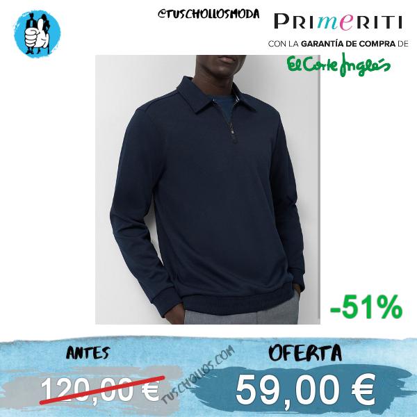 Roberto Verino Sudadera de hombre cuello media cremallera con logo