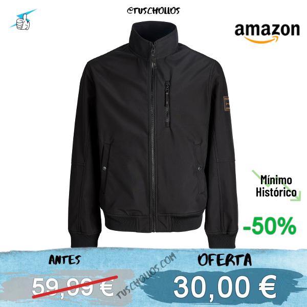 JACK & JONES Jjeparker Softshell Bomber Sn, Negro, x_l, XL