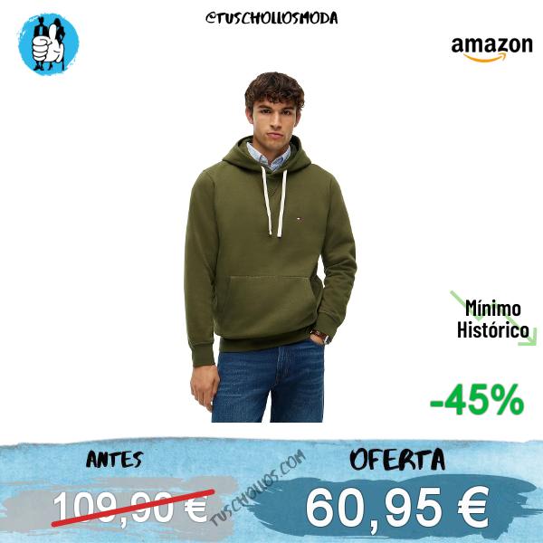 Tommy Hilfiger ESS Seasonal Mw0mw39997 - Sudadera con Capucha para Hombre, Verde Cazador