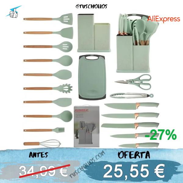 Set de Utensilios de Cocina de Silicona ONFENG OF2328 - 19 Piezas