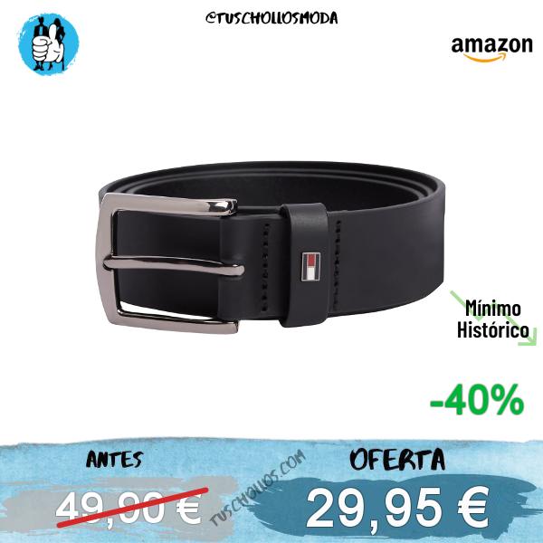 Tommy Hilfiger Denton 3.5 Am0am14814 - Cinturón fijo para hombre (paquete de 1), negro (negro), 95 cm