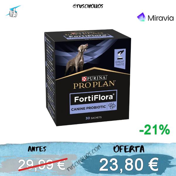 PRO PLAN - Fortiflora para Perros (30 Sobres) - Alimento Complementario para Ayudar a Mantener una Función Intestinal Equilibrada y Saludable | Miravia