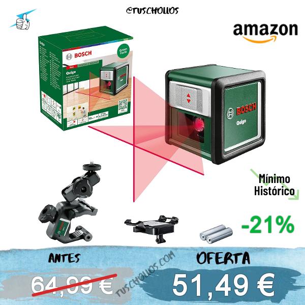 Bosch láser de líneas cruzadas Quigo con abrazadera universal MM 2 (alineación fácil)