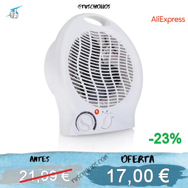 Calefactor Eléctrico 2000W, Calentador de Baño, Cocina y Habitación, Ideal para Superficies de hasta 20-25m², 3 Velocidades y Termostato Ajustable
