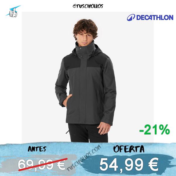 Chaqueta 3en1 de montaña y trekking impermeable Hombre Forclaz NH100