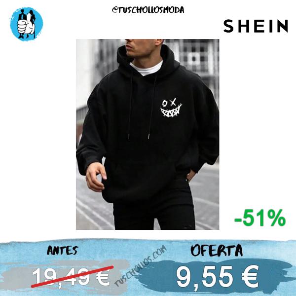 Manfinity Dauomo Sudadera con capucha con bolsillo y estampado de dibujos animados para hombre
