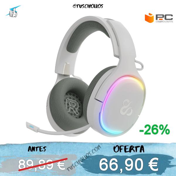 Newskill Aton V2 Ivory Auriculares Gaming Inalámbricos RGB Bluetooth 5.0 Multiplataforma Blancos