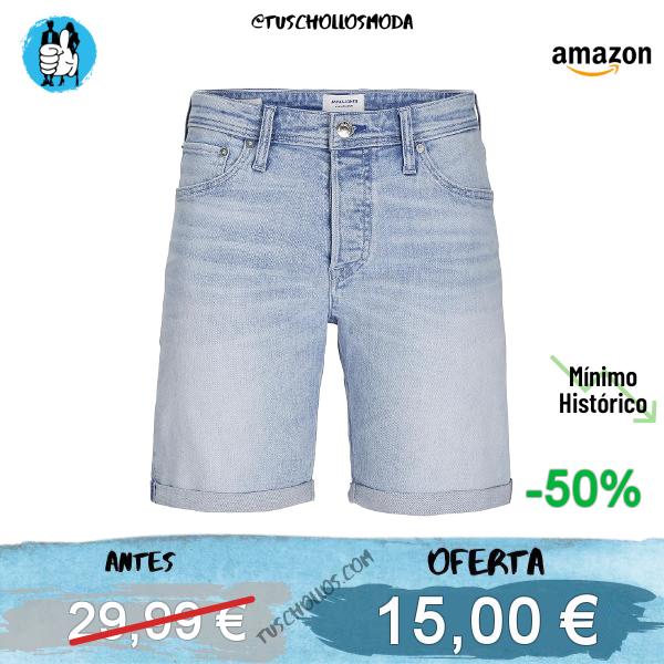 JACK & JONES Pantalones Cortos Rick Original Am 360 para Hombre, L