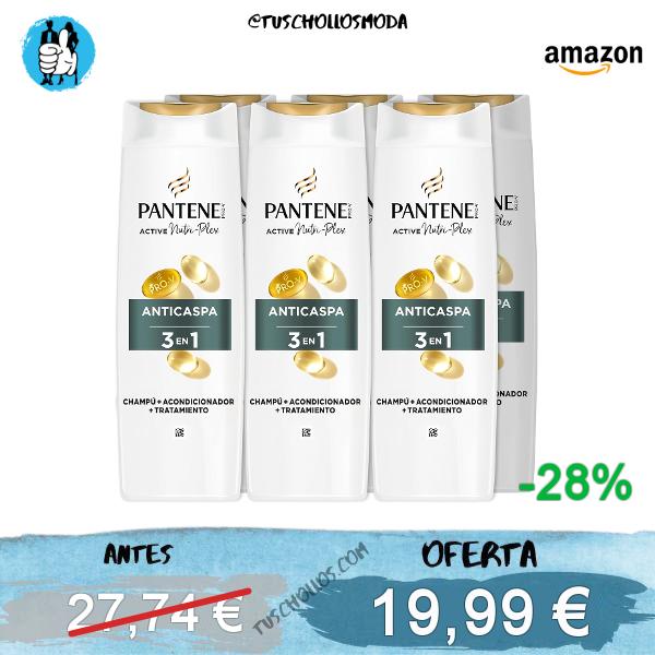 Pantene Nutri Pro-V Champú Anticaspa 3 en 1 para Todo Tipo de Pelo, 6x300ml, 1 unidad (Paquete de 6)