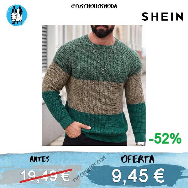 Manfinity Homme Jersey casual de cuello redondo con mangas raglán y contraste de color para hombre, otoño/invierno