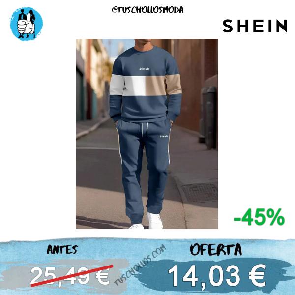 Manfinity Dauomo Conjunto de 2 piezas para hombre con sudadera de cuello redondo de manga larga y pantalones con estampado de letras simple