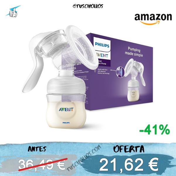 Philips Avent Extractor de leche manual: sacaleches sin BPA, extracción sencilla con una sola mano (modelo SCF430/01), pequeño