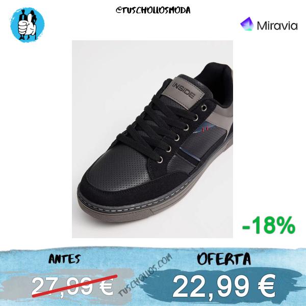 Deportivas skate flexibles y transpirables, suela de goma resistente, combinables con múltiples looks INSIDE | Miravia